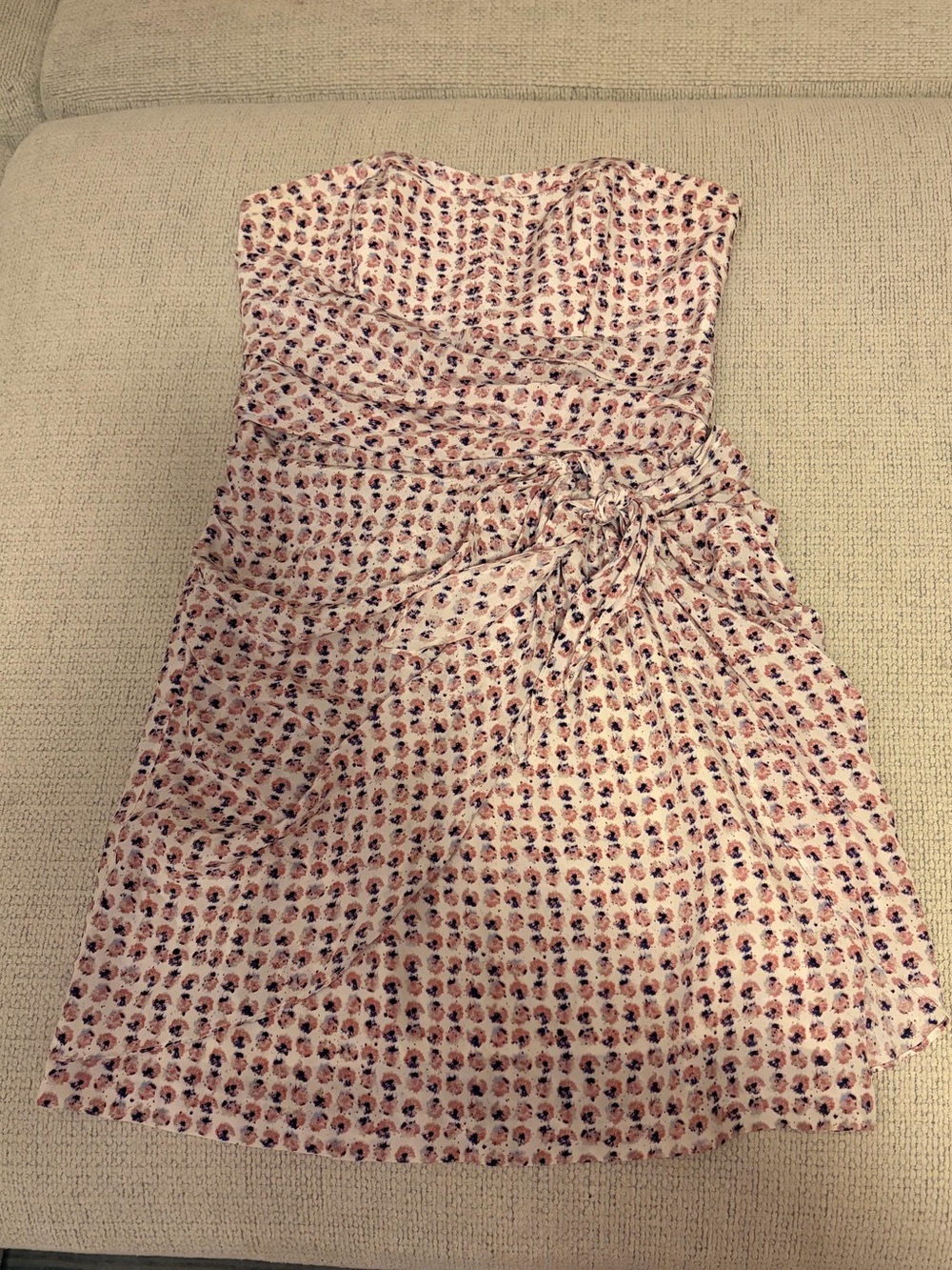 Club Monaco Strapless Floral Dotted Mini Dress  Size 8